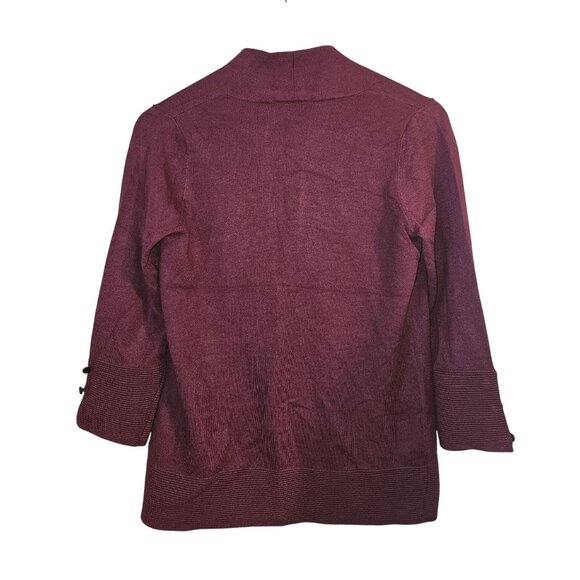 2/$35 Evolution By Cyrus Open Front Cardigan 3/4 Sleeves Accent Buttons Women XS - Picture 3 of 10